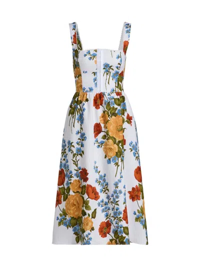 Reformation Women's Floral Linen Midi-dress