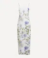 Reformation Womens Frankie Floral-print Linen Midi Dress Serenity In Multi