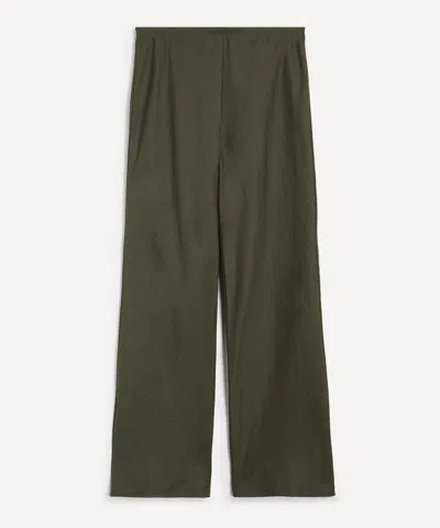 Reformation Women's Gale Linen Mid-rise Trousers In Green
