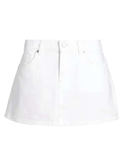 Reformation Women's Hazel Low-rise Denim Miniskirt In White