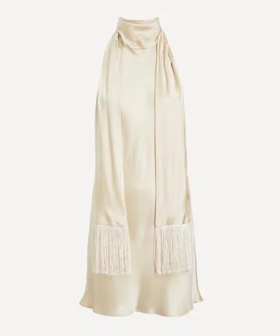 Reformation Women's Helen Silk Mini Dress In Neutral