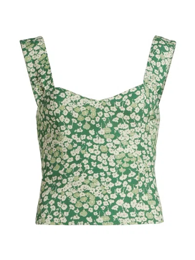 Reformation Women's Hester Floral Top In Green