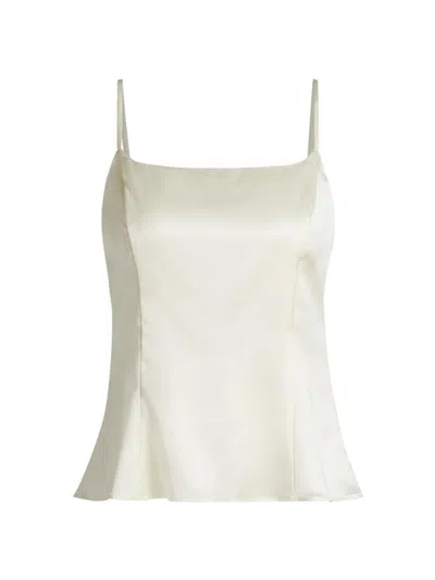 Reformation Women's Isla Satin Top In White