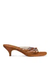Reformation Jessica Flat Thong Sandal In Brown