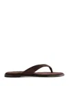 Reformation Women's Jessie Leather Thong Sandals In Espresso Suede