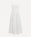 Reformation Katarin Broderie Anglaise Woven Midi Dress In White