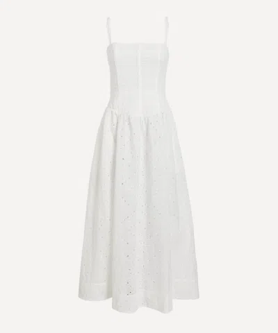 REFORMATION REFORMATION WOMEN'S KATARIN WHITE BRODERIE ANGLAISE DRESS