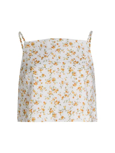 Reformation Women's Kerri Linen Crop Top In White