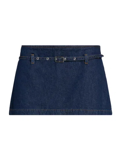 Reformation Women's Khloe Low-rise Denim Skort In Blue