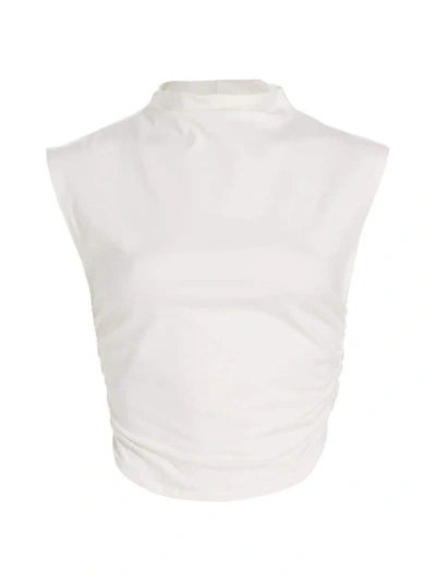 Reformation Women's Lindy Gathered Crop Top In Ivory