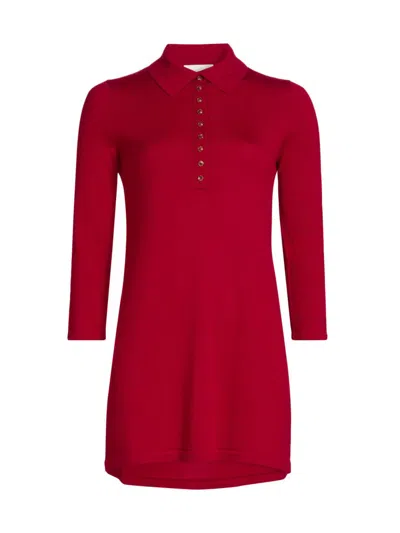 Reformation Women's Luell Wool Polo Minidress In Red