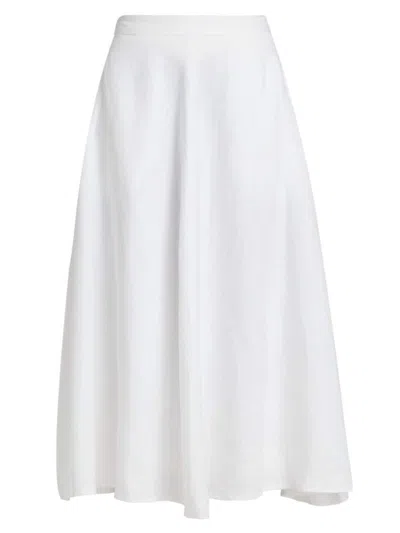 Reformation Women's Maia Linen Midi-skirt In White