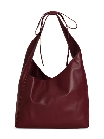 Reformation Women's Medium Vittoria Leather Hobo Bag In Burgundy