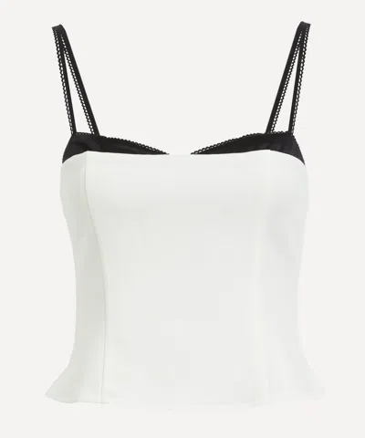 Reformation Womens Ivory Melanie Sweetheart-neck Stretch-woven Top