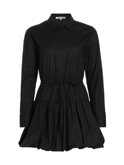 Reformation Women's Moira Cotton-blend Tie-waist Minidress In Black