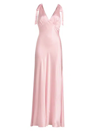 Reformation Women's Pernille Silk Tie-strap Dress In Pink