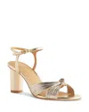 Reformation Petra Leather Sandals In Gold Silver