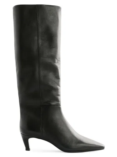 Reformation Women's Remy 50mm Leather Knee-high Boots In Black