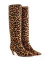Reformation Women's Remy Leopard Print Calf Hair Knee High Boots In Leopard