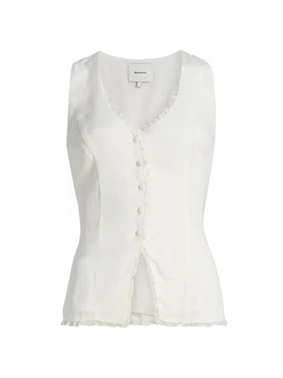 Reformation Women's Skylar Tailored Crepe Top In White