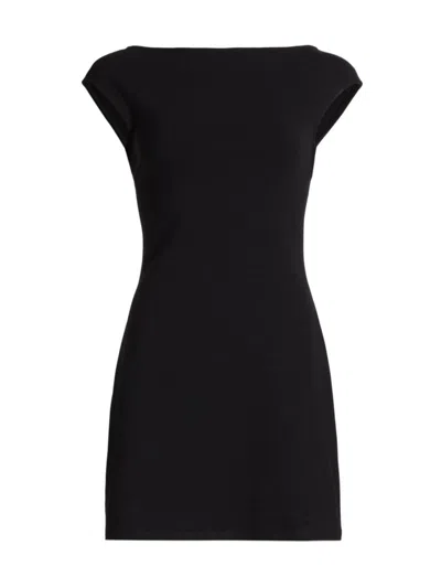 Reformation Women's Soleil Stretch Cotton-blend Minidress In Black