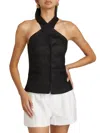 Reformation Tate Linen Top In Black