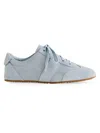 Reformation Women's Terra Suede Low-top Sneakers In Blue