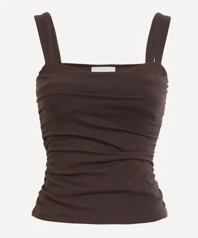 Reformation Women's Trish Black Top In Brown