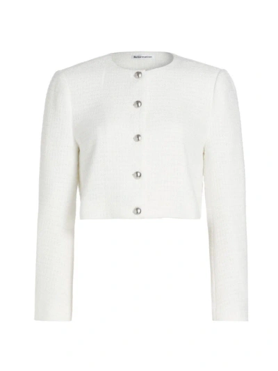 Reformation Women's Trista Tweed Jacket In White Tweed
