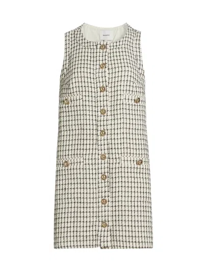 Reformation Women's Tropez Plaid Sleeveless Minidress In Neutral