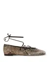 Reformation Ulla Ballet Flat In Cedar Snake