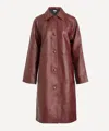 Reformation Women's Veda Beck Leather Trench Coat In Burgundy