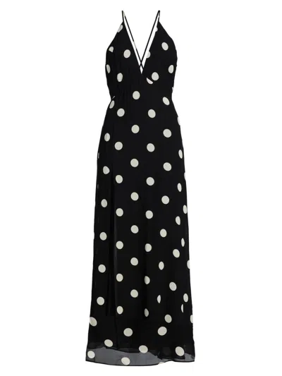 Reformation Women's Zani Polka Dot Maxi Dress In Gray