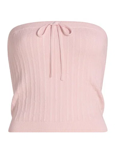 Reformation Women's Zazie Knit Cotton-blend Strapless Top In Pink