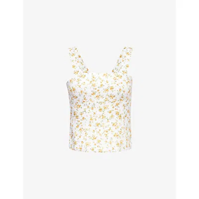 Reformation Womens Adagio Darci Floral Linen Top In Multi