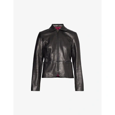 Reformation Womens Black Ref Vintage Leather Jacket