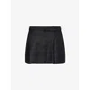 Reformation Womens Rory Pleated Linen Mini Skirt Black In Black