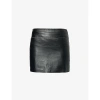 REFORMATION REFORMATION WOMEN'S BLACK VINTAGE BCBGMAXAZRIA SLIM-FIT LEATHER MINI SKIRT