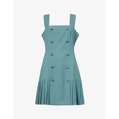 Reformation Womens Blue Vintage Bebe Eliz Wool Mini Dress