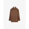 Reformation Womens Brown Fisher Oversized Woven Trench Coat In Brown