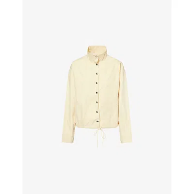 Reformation Womens Butter Yellow Lennon High-neck Stretch-sateen Jacket