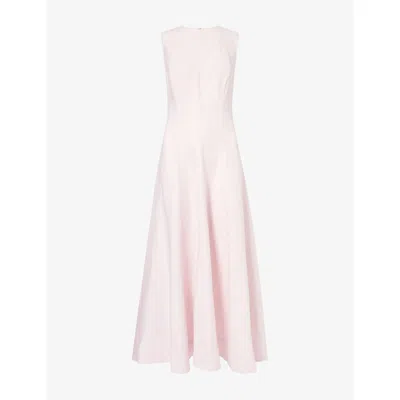 Reformation Womens Cherry Blossom Cecilia Sleeveless Linen Midi Dress In Pink