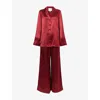 Reformation Womens Ella Relaxed-fit Silk Pyjamas Set Chianti In Burgundy