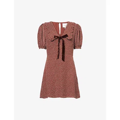 Reformation Womens Choco Dot Kaylia Polka-dot Woven Mini Dress In Multi