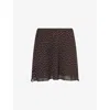 Reformation Womens Colette Dot Brandy Polka-dot Woven Mini Skirt Xl In Brown