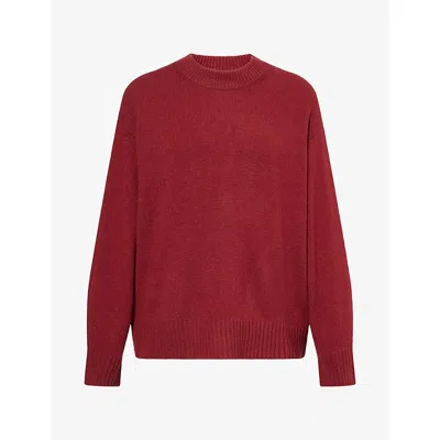 Reformation Womens Cove Crew Oversized Cashmere Jumper Chianti In Black