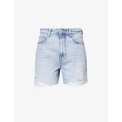 Reformation Womens Dory Saige High-rise Denim Shorts In Blue