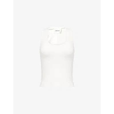 REFORMATION WOMENS ARCHIE COTTON KNIT TOP FIOR DI LATTE XS