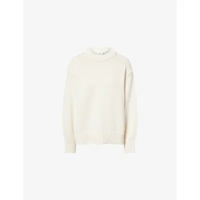 Reformation Womens Fior Di Latte Cove Crew-neck Cotton Knit-jumper In White