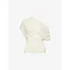 Reformation Womens Fior Di Latte Iris Off-shoulder Knitted Top Xs In Neutral